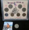 Eight-piece World War II Coin Set in a special holder, lots of silver; & an additional 1944 D Silver