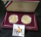 Pair of Bronze medals in a U.S. Mint Box 