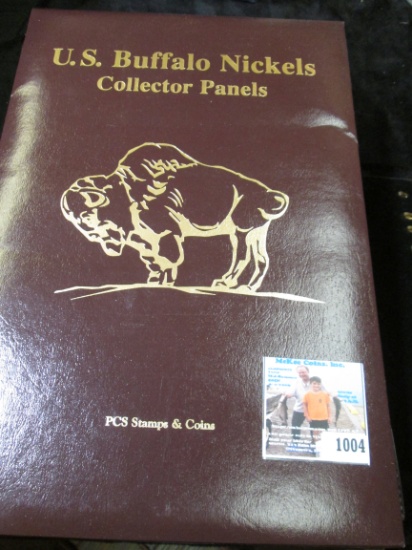 Original simulated Leather album "U.S. Buffalo Nickels Collector Panels PCS Stamps & Coins"  Contain