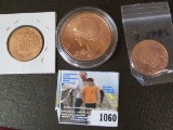 One Ounce Copper Round Mercury Design and (2) Half-Ounce Lady Liberty Design copper rounds.