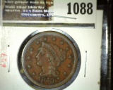 1853 U.S. Large Cent, F+.