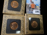 1938 P, D, & S Lincoln Cents in special holders. BU.