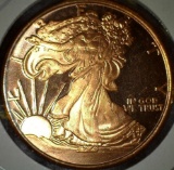 2011 Walking Liberty Copper One Ounce Coin.