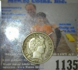 1907 P Barber Dime.