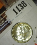 1944 S Mercury Dime, Gem BU with Full Split Bands.