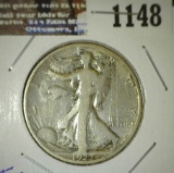 1923 S Walking Liberty Half Dollar, VG, carded.