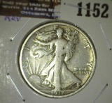 1917 Reverse S Walking Liberty Half Dollar.