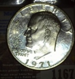 1971 S Proof Eisenhower Silver Dollar, encapsulated.