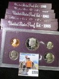 (5) 1985 S Five-piece U.S. Proof Sets in original boxes of issue.