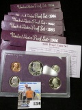 (5) 1986 S Five-piece U.S. Proof Sets in original boxes of issue.