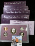 (5) 1988 S Five-piece U.S. Proof Sets in original boxes of issue.