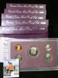 (5) 1989 S Five-piece U.S. Proof Sets in original boxes of issue.