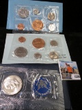 1979 Philadelphia & 1980 Denver Mint Sets with Mint medals in original envelopes & 1973 S Gem BU Sil