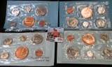 1977 & 79 Philadelphia & Denver Mint Sets with Mint medals in original envelopes.