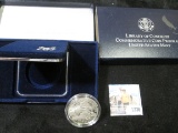 2000 Library of Congress Proof Silver Dollar with letter of COA and original box.
