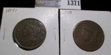 1841 & 1838 U.S. Large Cents.