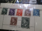 Set of (15) World War II German Hitler Stamps.