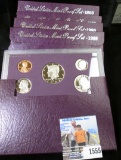1989 S, 90 S, 91 S, 92 S, & 93 S U.S. Proof Sets, original as issued. Issue price was $55.00.