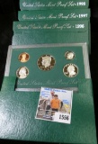 1995 S, 96 S, 97 S & 98 S U.S. Proof Sets, original as issued. Issue price was $44.00.