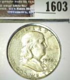 1958 P Franklin Half Dollar,  Super nice grade.