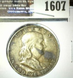 1949 D Franklin Half Dollar, scarce date, Nice grade.