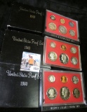 1980 S, 81 S, & 82 S U.S. Proof Sets, original as issued.