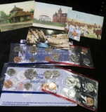 1997 P & D & 1998 P & D U.S. Mint Sets in original envelopes; & & (4) Old Post cards.