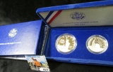 1986 S Statue of Liberty Silver Proof Two-Piece Commemorative Dollar & Half-Dollar Set in original b