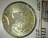 1923 P Silver Dollar, A nice high grade.