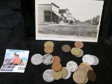 Early 1900 Postcard of Main St. in Starkweather, N.D. & an old accumulation of Foreign Coins, which