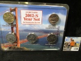 2012 S Uncirculated Five-Piece Mint Quarter Set in a Littleton Coin Company.