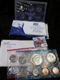 1973 U.S. Mint Set in a 1974 envelope & 2000 S U.S. Five-piece Quarter Proof Set in an original box