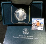 1452-1992 P U.S. Mint Silver Commemorative Dollar Clolumbus Quincentenary. In original box of issue.