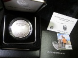 2014 National Baseball Hall of Fame Proof Silver Dollar with original box of issue and COA.