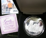 Walt Disney Beauty and the Beast 35th Anniversary Christmas 1996 Commemorative Edition Proof Silver