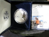 1999 P Silver Proof American Eagle in original velvet-lined box of issue.