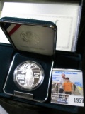 1996 S National Community Service Commemorative Proof Silver Dollar in original box of issue with CO