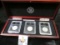 Bradford Authenticated Hardwood Box cased set of Walking Liberty Half Dollars, 1935 D, 37 S, & 42 P.