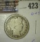 1907 - S Barber Quarter - Good