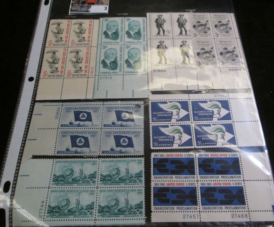 (8) Mint condition Blocks of 4 Postage Stamps.