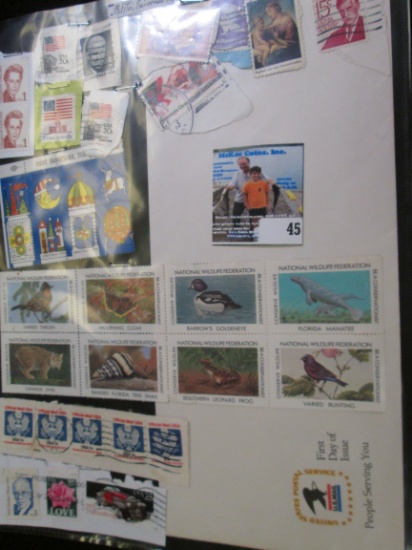 Mixed Group of Stamps including Christmas, Wildlife Conservation, and etc.