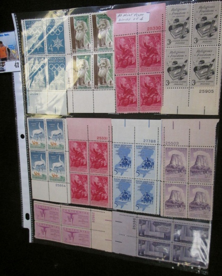 (10) Mint condition Blocks of 4 Postage Stamps.