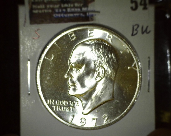 1972 S Silver Eisenhower Dollar, Gem BU.