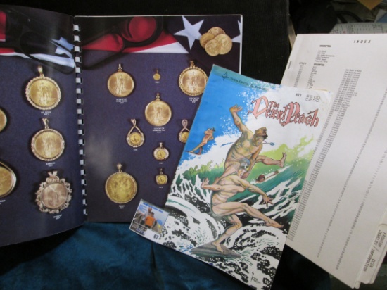 1984 "Arabesque Designs, Inc." Coin Jewelry Catalog; & 1989 era Underground Comic Book (pornographic