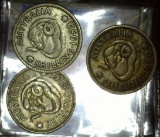 1950, 52, & 61 Australia Silver One Shillings.