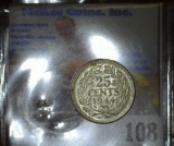 1944 P Netherlands Silver Twenty-five Cent Piece. A nice high grade specimen.