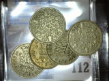 1932, 34, 37, 41, & 42 Great Britain Silver Six Pence coins.