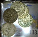 1917, 36, 39, 44, & 45 Great Britain Silver Six Pence coins.