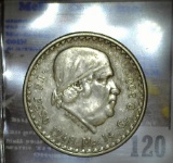 1948 Mexico Silver One Peso.