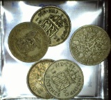 1921, 30, 39, 40, & 43 Great Britain Silver Six Pence coins.